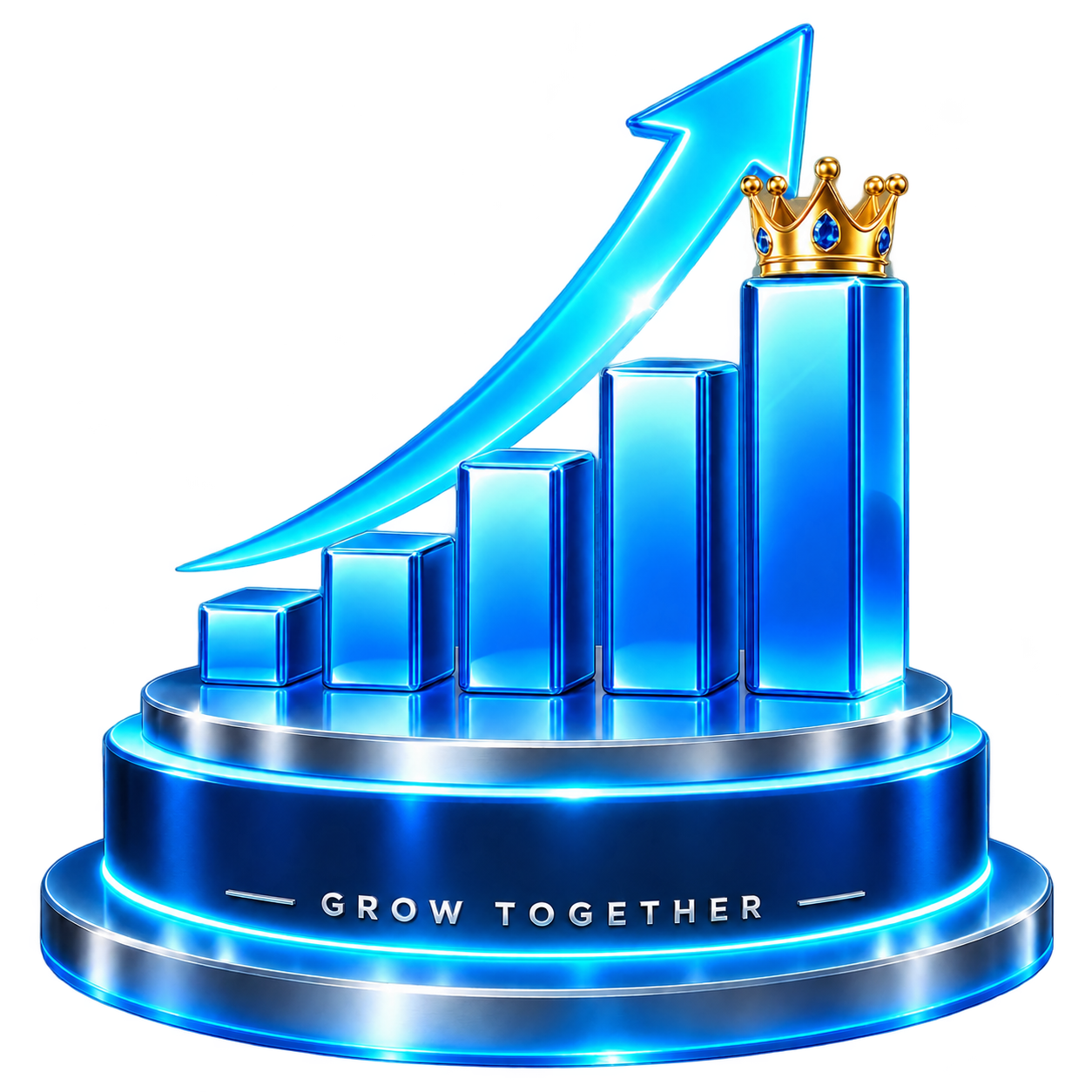 Blue growth chart crowned in gold on a lucky-investment.online podium